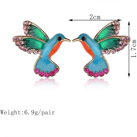 Humming bird studs - Picture 3 of 3